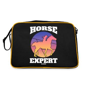 Horse Expert - Retro Tasche - Schwarz/Gold - Hinten