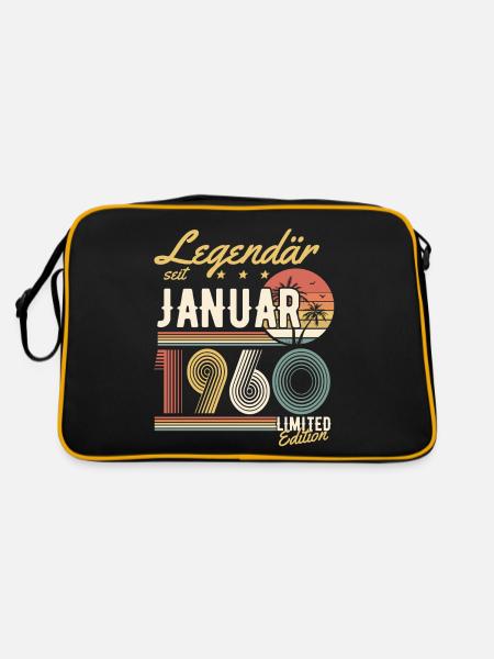 Legendär Seit Januar 1960 Geburtstag Geschenk - Retro Tasche - Schwarz/Gold