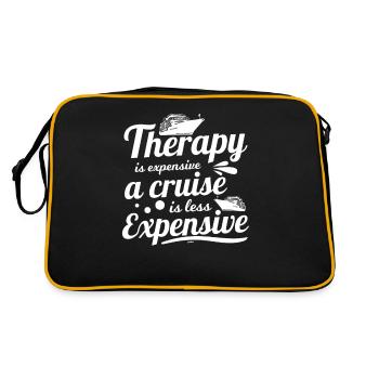 Kreuzfahrtschiff Therapie Kapitän Boot Meer - Retro Tasche - Schwarz/Gold - Hinten