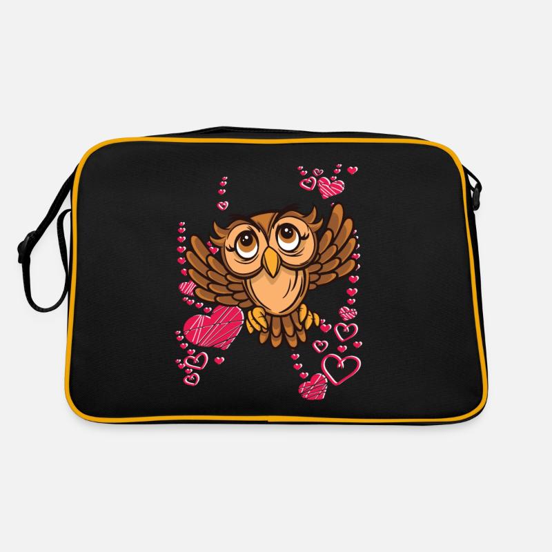 Ich liebe Eulen Retro Tasche