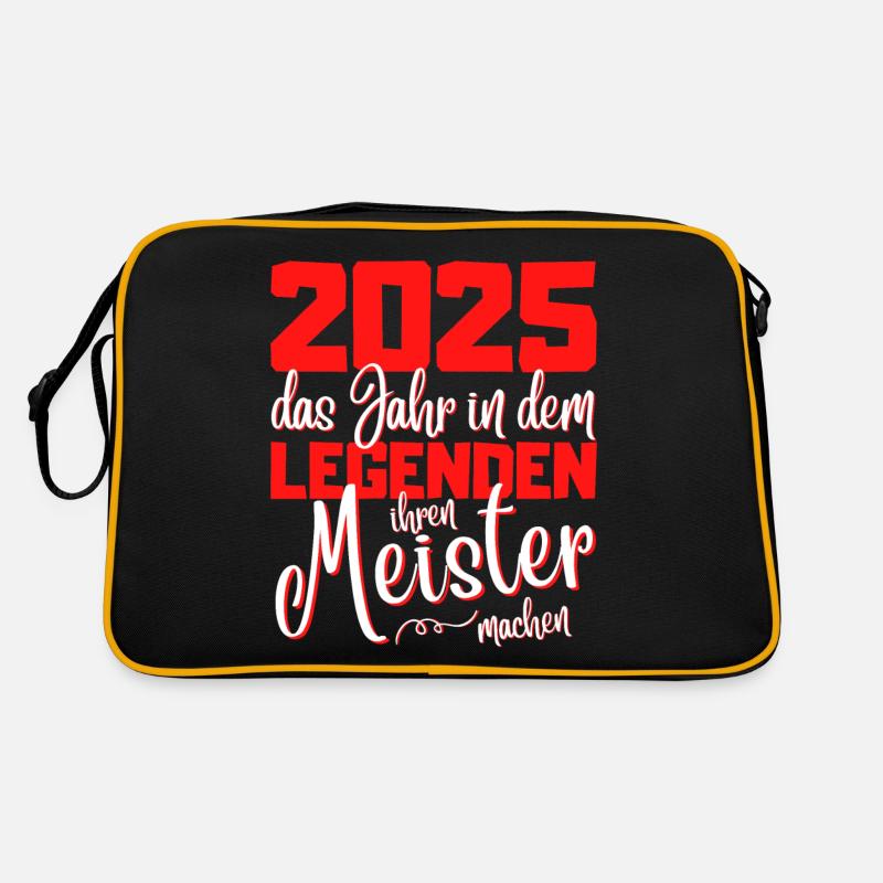 Meister 2025 Abschluss - Das Legende - Retro Tasche - Schwarz/Gold