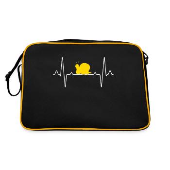 Schnecke Herzschlag - Retro Tasche - Schwarz/Gold - Hinten