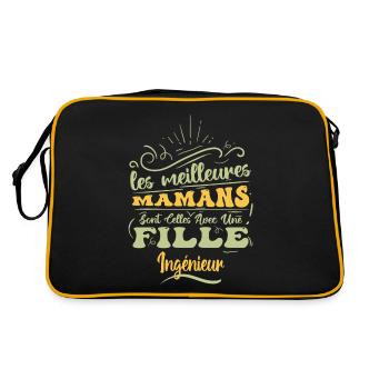 Meilleure Maman Avec Fille ingénieur - Sac Retro - noir/or - Dos