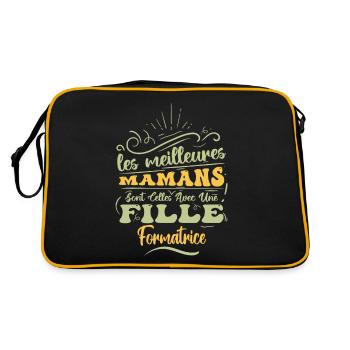 Meilleure Maman Avec Fille Formatrice - Sac Retro - noir/or - Dos