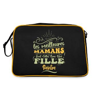 Meilleure Maman Avec Fille Peintre - Sac Retro - noir/or - Dos