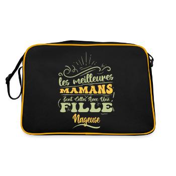 Meilleure Maman Avec Fille Nageuse - Sac Retro - noir/or - Dos