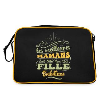 Meilleure Maman Avec Fille Basketteuse - Sac Retro - noir/or - Dos