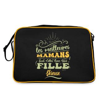 Meilleure Maman Avec Fille Skieuse - Sac Retro - noir/or - Dos