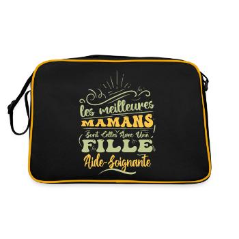 Meilleure Maman Avec Fille Aide_Soignante - Sac Retro - noir/or - Dos