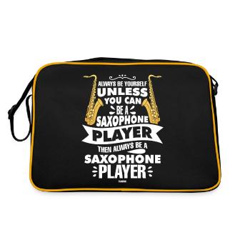 Always Be Yourself Saxophone Player - Retro Tasche - Schwarz/Gold - Hinten