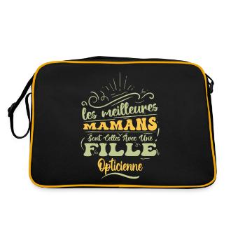 Meilleure Maman Avec Fille Opticienne - Sac Retro - noir/or - Dos