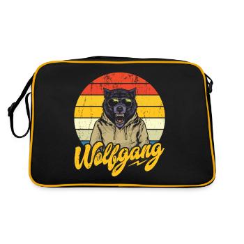 WOLFGANG Name Wolf outfit for name day with name - Retro Bag - black/gold - Back