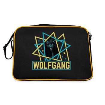 WOLFGANG Name Wolf outfit for name day with name - Retro Bag - black/gold - Back