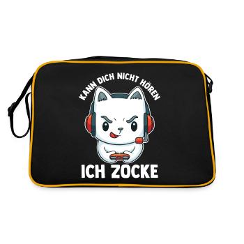 Can't hear you I'm gambling gaming panda - Retro Bag - black/gold - Back