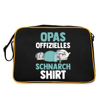 Raccoon Papa's Official Snoring - Retro Bag - black/gold - Back