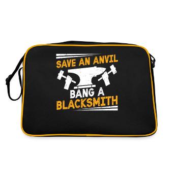 Save An Anvil - Bang A Blacksmith funny blacksmith - Retro Bag - black/gold - Back