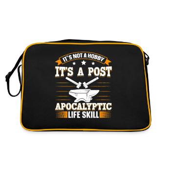 Its Not A Hobby Funny Saying Anvil Blacksmith - Retro Bag - black/gold - Back