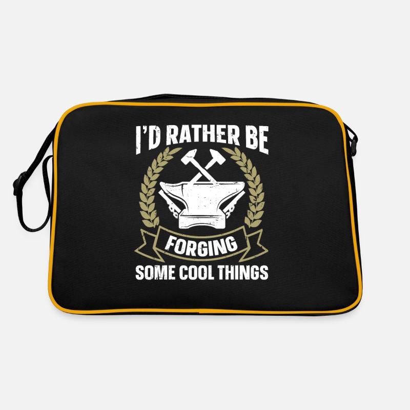 I'd Rather Be Forging Anvil Blacksmith Retro Bag