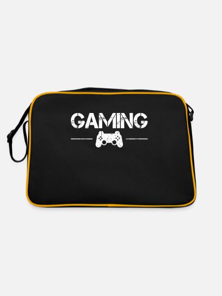 gaming - Retro Tasche - Schwarz/Gold - Hinten