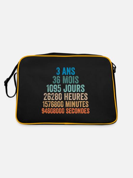 3 Ans Anniversaire - cadeau d'anniversaire - Sac Retro - noir/or - Dos