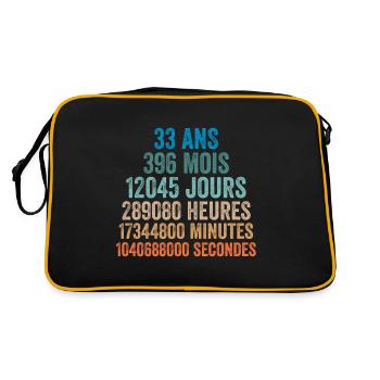 33 Ans Anniversaire - cadeau d'anniversaire - Sac Retro - noir/or - Dos