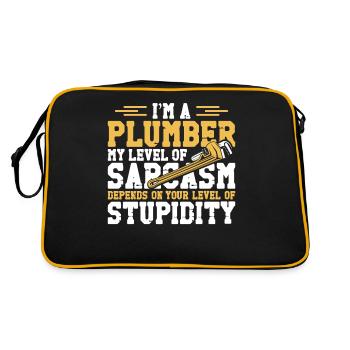 Plombier de plomberie vintage Je suis un - Sac Retro - noir/or - Dos