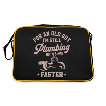 Plumbing Plumber Grandpa Retired - Retro Bag - black/gold - Back