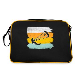 Kite surfen Retro - Retro Tasche - Schwarz/Gold - Hinten