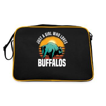 Büffel Bison Ochse Indianer Amerikanisch - Retro Tasche - Schwarz/Gold - Hinten