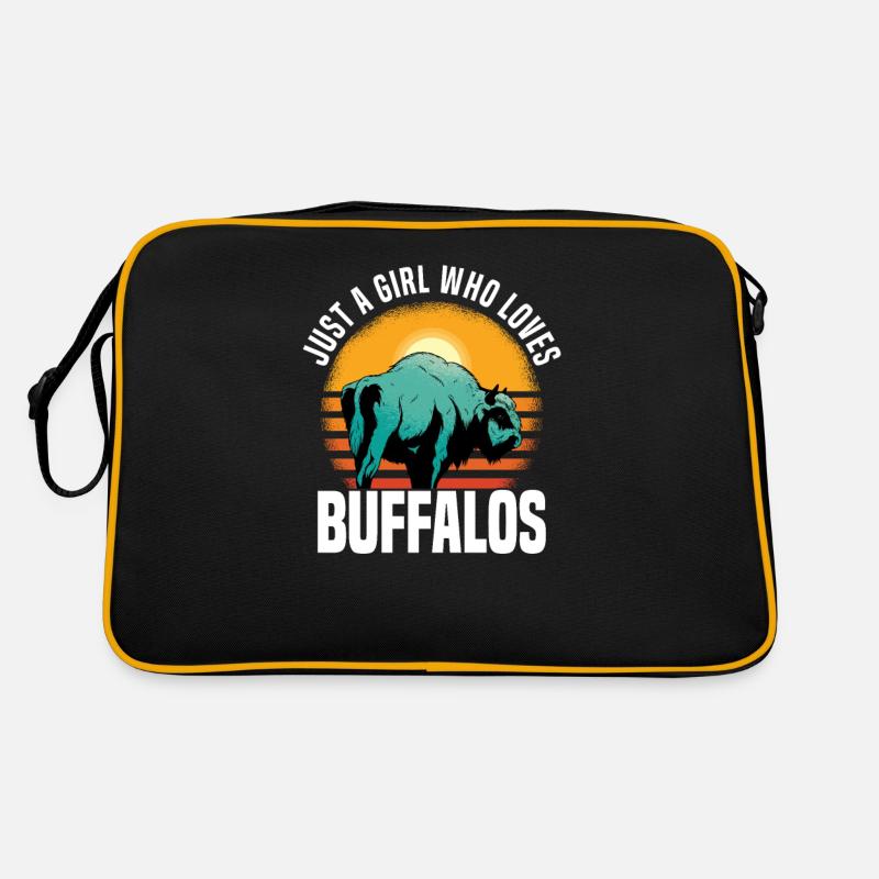 Büffel Bison Ochse Indianer Amerikanisch - Retro Tasche - Schwarz/Gold