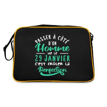 Anniversaire Homme - Né le 29 Janvier - Sac Retro - noir/or - Dos