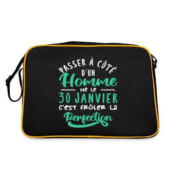 Anniversaire Homme - Né le 30 Janvier - Sac Retro - noir/or - Dos