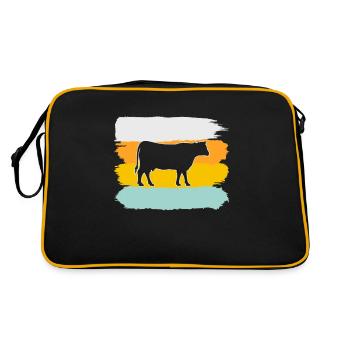 Kuh Retro - Retro Tasche - Schwarz/Gold - Hinten