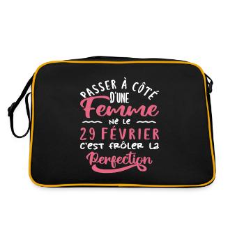 Anniversaire Femme - Né le 29 Février - Sac Retro - noir/or - Dos