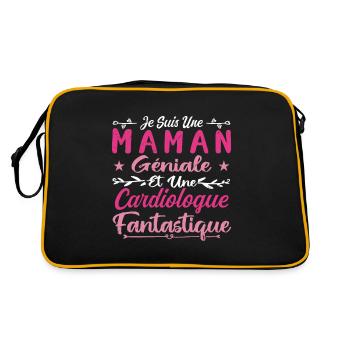 Une Maman Géniale Et Une Cardiologue Fantastique - Sac Retro - noir/or - Dos