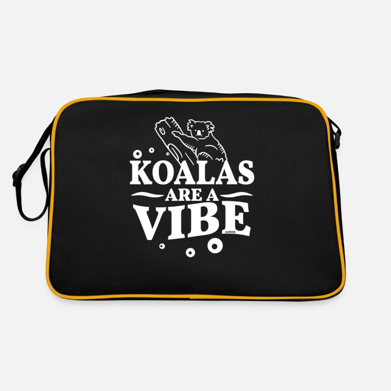 Koalaliebhaber Geschenkidee - Retro Tasche - Schwarz/Gold