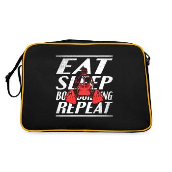 Essen Schlafen Bodybuilding - Retro Tasche - Schwarz/Gold - Hinten