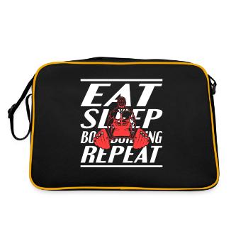 Essen Schlafen Bodybuilding - Retro Tasche - Schwarz/Gold - Hinten