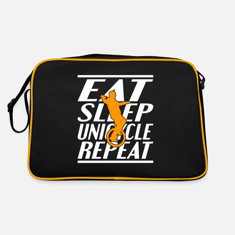 Essen Schlafen Einrad Retro Tasche
