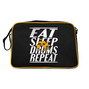 Essen Schlafen Schlagzeug - Retro Tasche - Schwarz/Gold - Hinten
