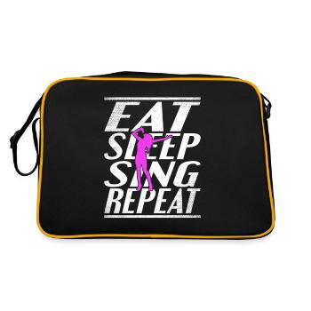 Manger dormir Chanter - Sac Retro - noir/or - Dos