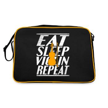 Essen Schlafen Geige - Retro Tasche - Schwarz/Gold - Hinten