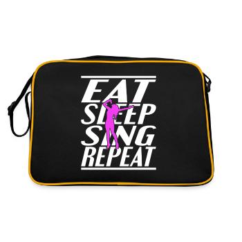 Manger dormir Chanter - Sac Retro - noir/or - Dos