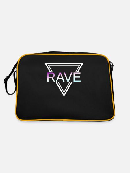 Rave Techno House Party EDM Festival Goa Electro - Sac Retro - noir/or - Dos