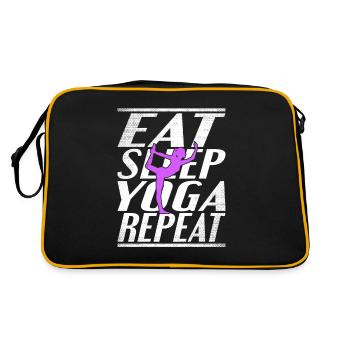 Essen Schlafen Yoga - Retro Tasche - Schwarz/Gold - Hinten