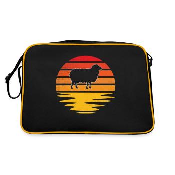 Schaf Retro - Retro Tasche - Schwarz/Gold - Hinten