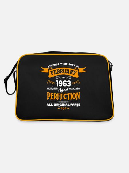 Legends Were Born In February 1963 - Retro Tasche - Schwarz/Gold