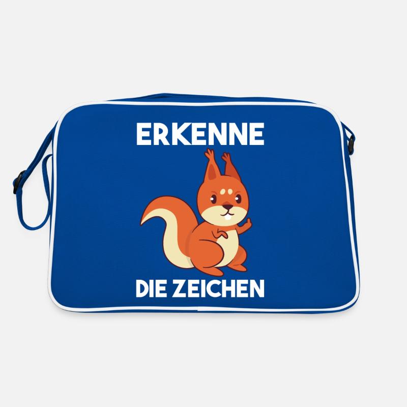 Erkenne Die Zeichen Eichhörnchen Retro Tasche