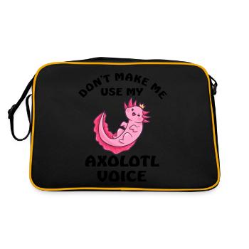 Dont Make Me Use My Axolotl Voice - Retro Tasche - Schwarz/Gold - Hinten