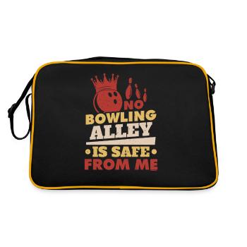 lustiger Bowling Spruch - Retro Tasche - Schwarz/Gold - Hinten